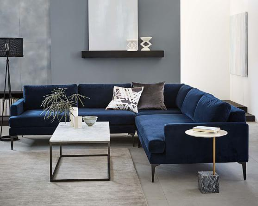 ChilledChaise Blue L-Shape Sofa