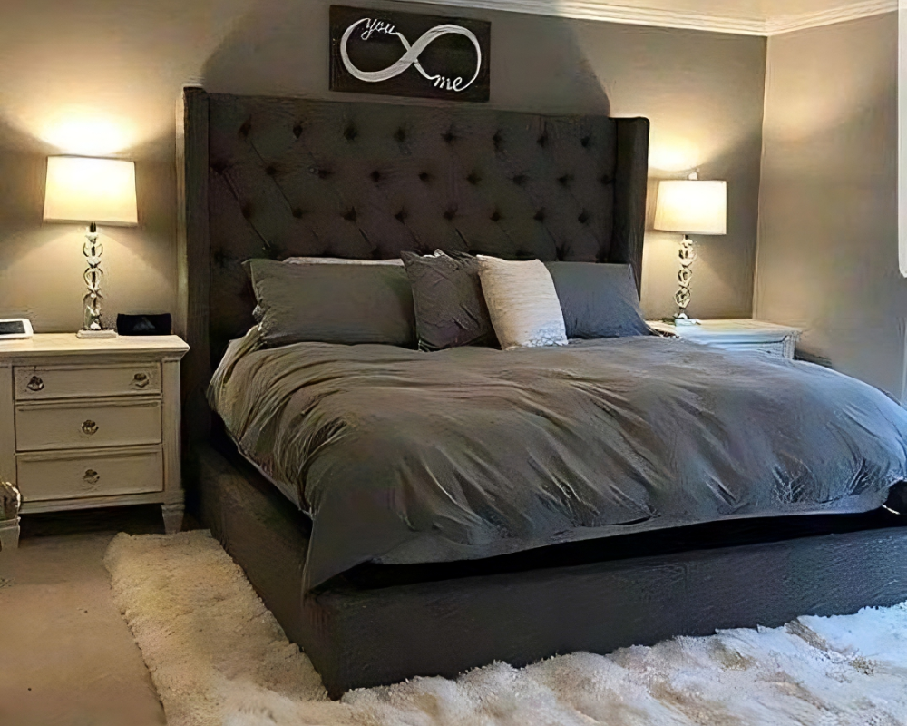 Brown Designer Double Cot Bed