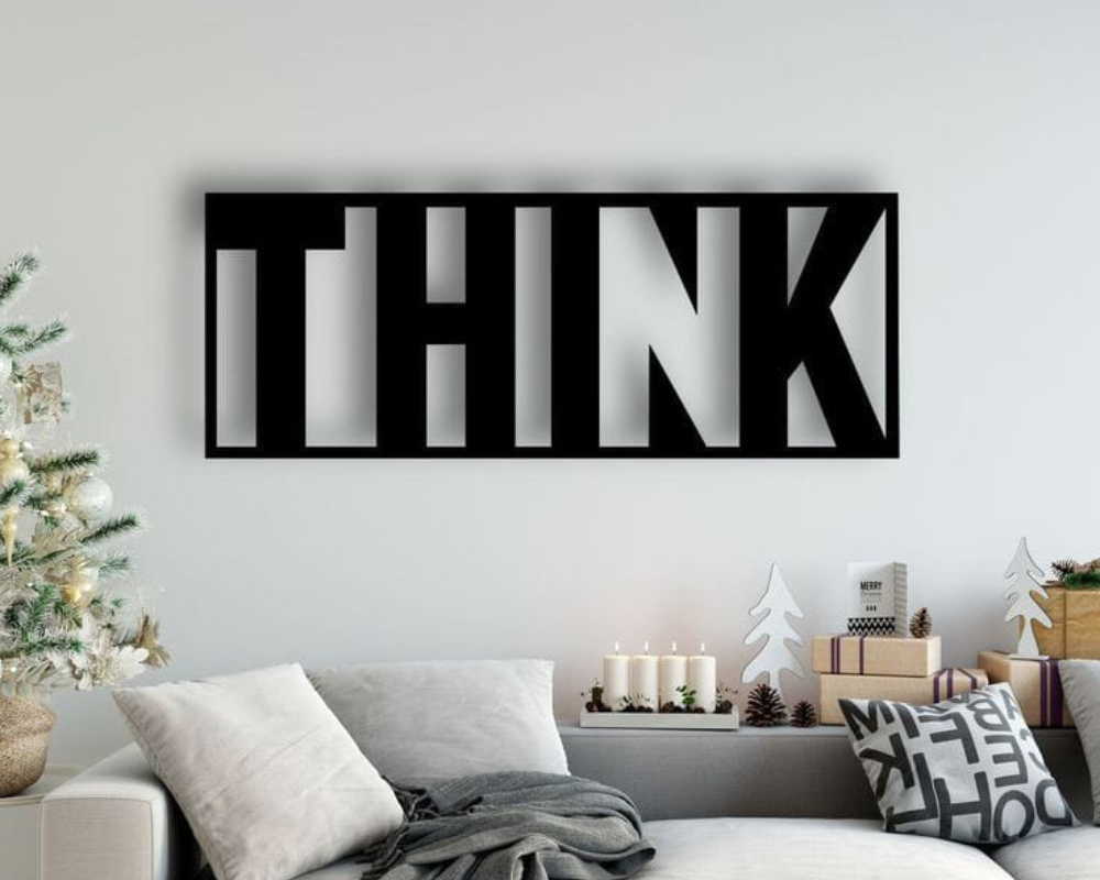 “Think” Motivation Wall Caption Decor for Wood